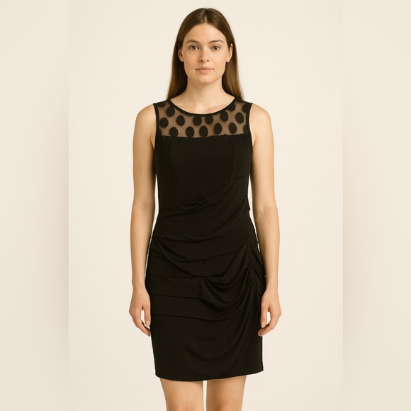 Carole Little Dresses & Skirts - Carole Little Black Dress with Polka Dot Mesh
